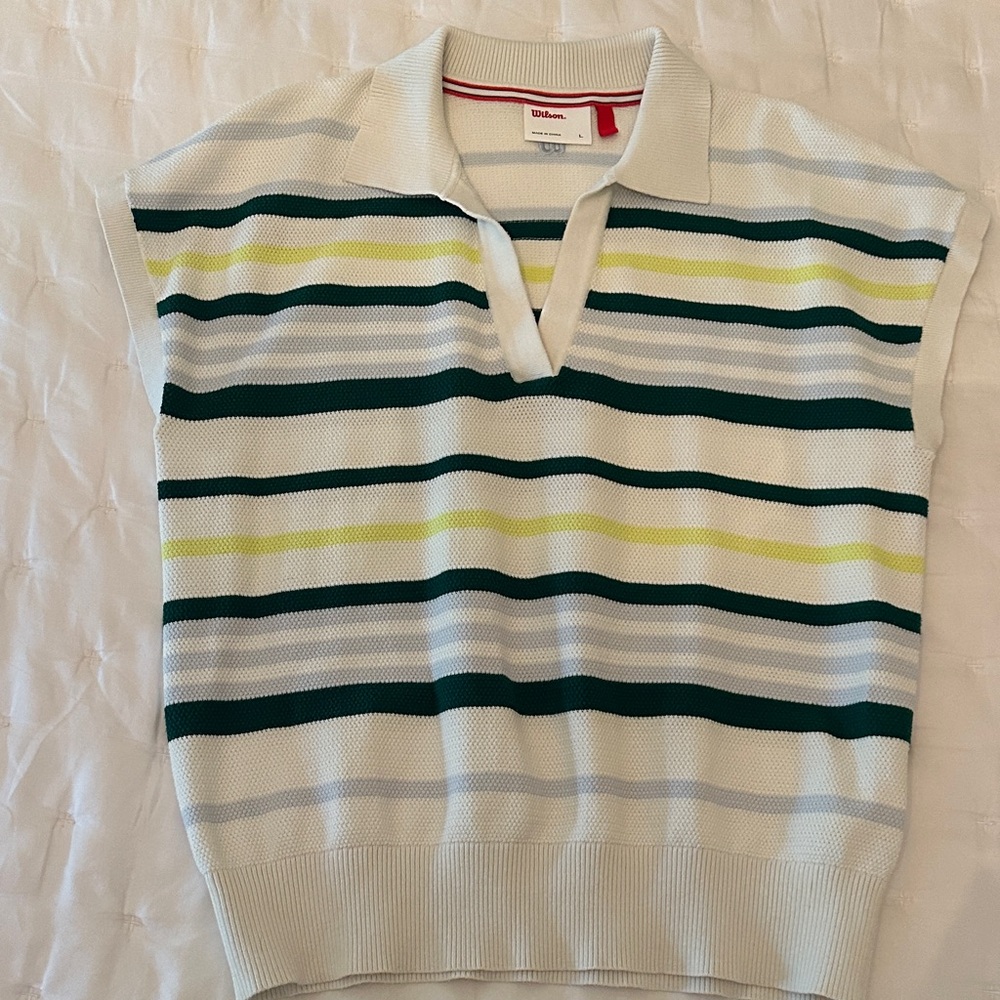 Wilson Polo with Green and Yellow Stripes